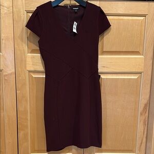 Elegant Women's Burgundy Dress